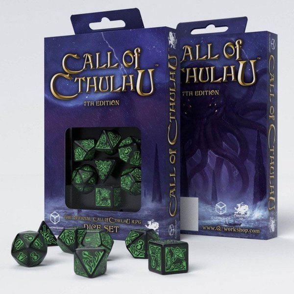 Würfelset "Call of Cthulhu" 7th Edition, schwarz-grün