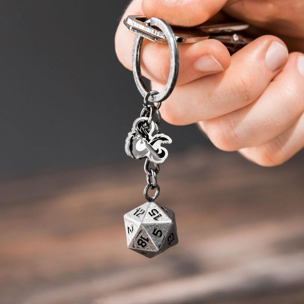 Dungeons & Dragons - Metall Schlüsselanhänger - D20