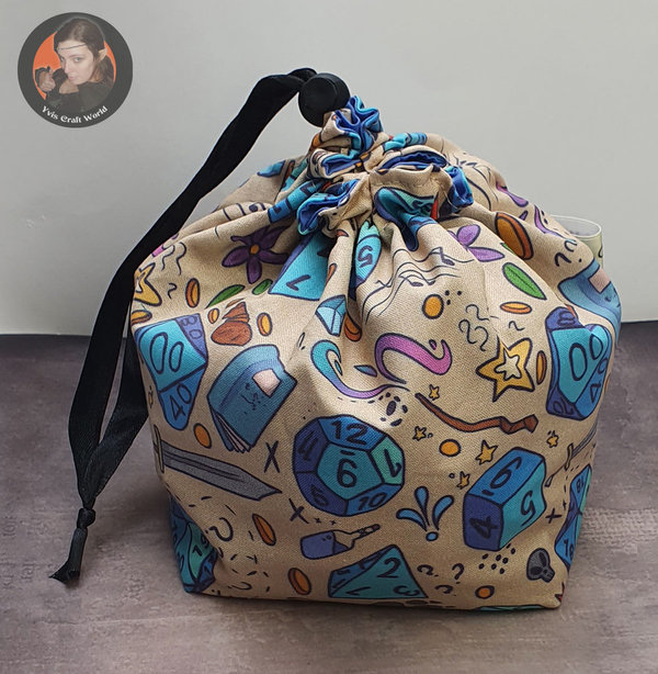 Dicebag with Pockets "Time for an Adventure"