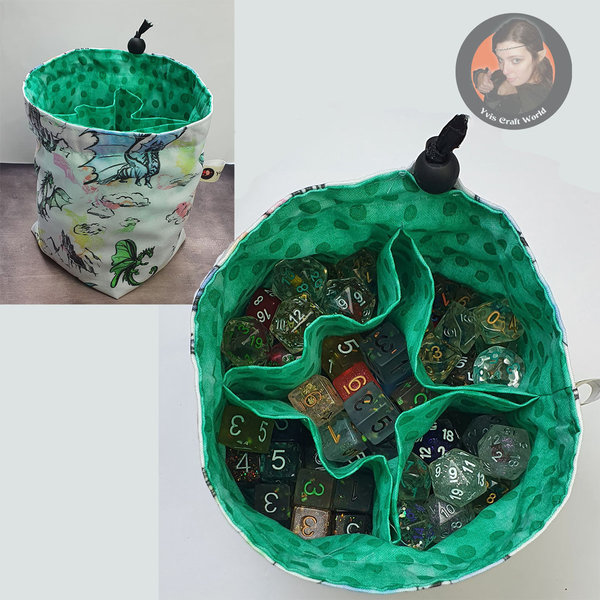 Dicebag with Pockets "Dragon Fortress"