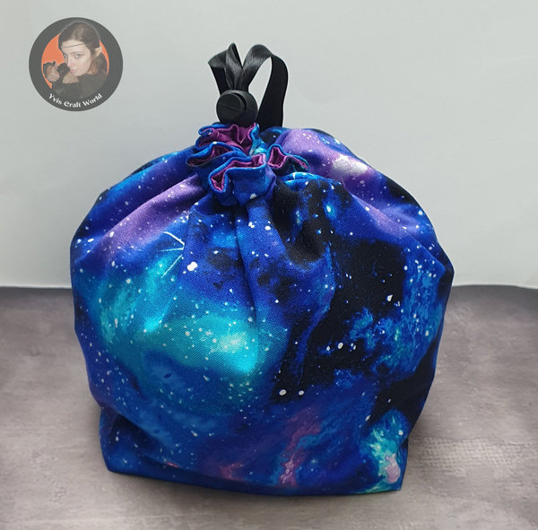 Würfelsack mit Fächern "Bunte Galaxy" lila