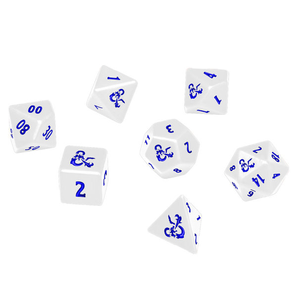 UP - Heavy Metal Icewind Dale 7 RPG Dice Set for Dungeons & Dragons: White