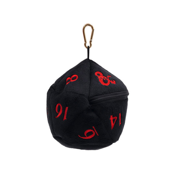 UP - D20 Plush Dice Bag - Dungeons & Dragons - Black and Red