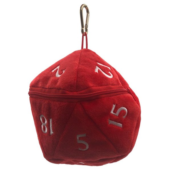 UP - D20 Plush Dice Bag - Red (red)