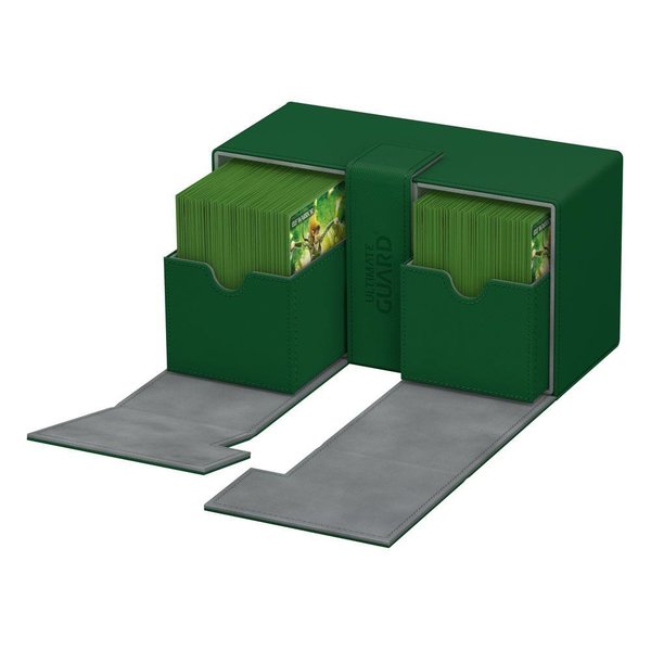 Ultimate Guard Twin Flip´n´Tray Deck Case 200+ Standardgröße XenoSkin (Grün)