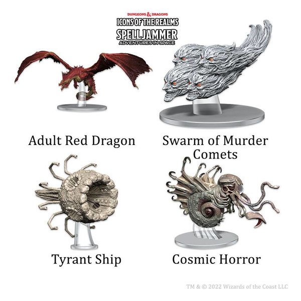Icons of the Realm  - Spelljammer - Minis (vorbemalt) Ship Scale - Threats from the Cosmos