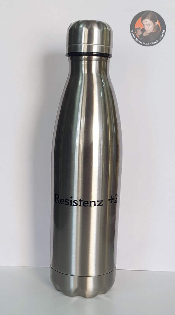 Thermo-Trinkflasche "Resistenz +2" silber