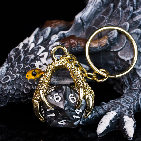 Schlüsselanhänger "Dragon Claw" gold mit schwarzem W20