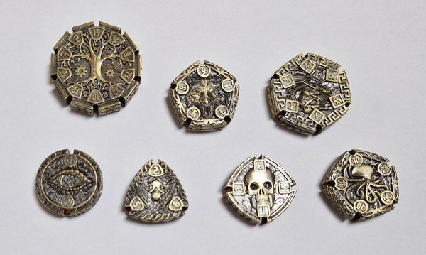 Metall-Würfelset "Dice Coins" Bronze