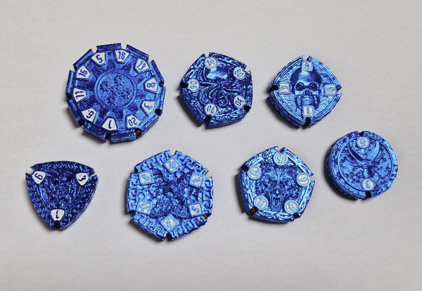 Metall-Würfelset "Dice Coins" Blau