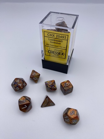 Chessex - Lustrous® Mini-Polyhedral Gold/silver 7-Die Set