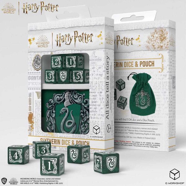 Würfelset "Harry Potter" Slytherin - Dice & Pouch (W6)