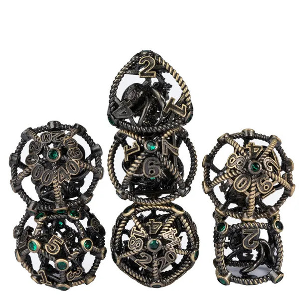 Würfelset "Metall" Hollow - Diamond Octopus  - bronze